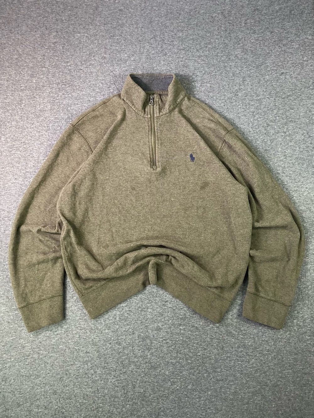 Polo by Ralph Lauren Olive Green Quarter-Zip Sweater